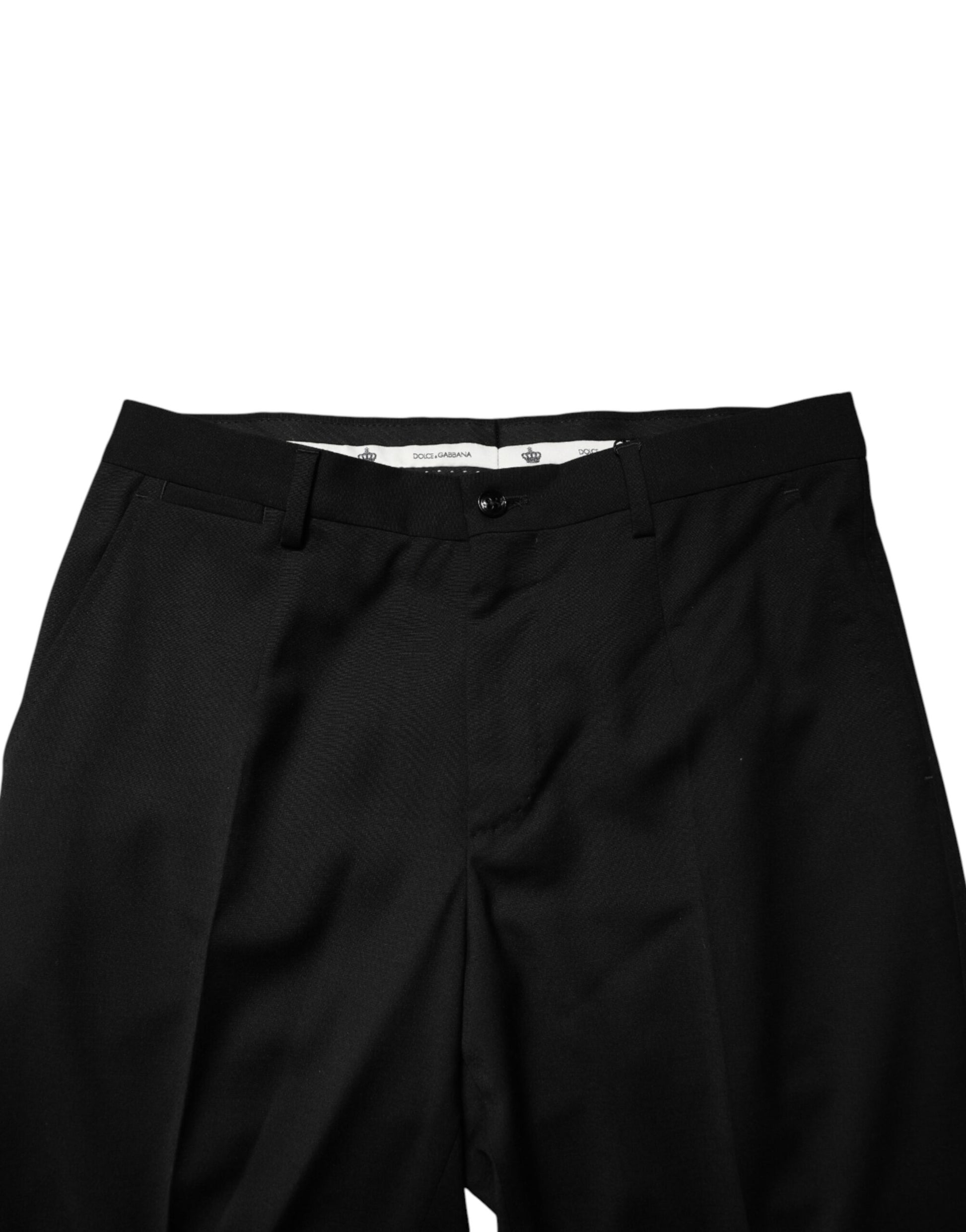Dolce & Gabbana Black Wool Formal Dress Men Trouser Pants Dolce & Gabbana