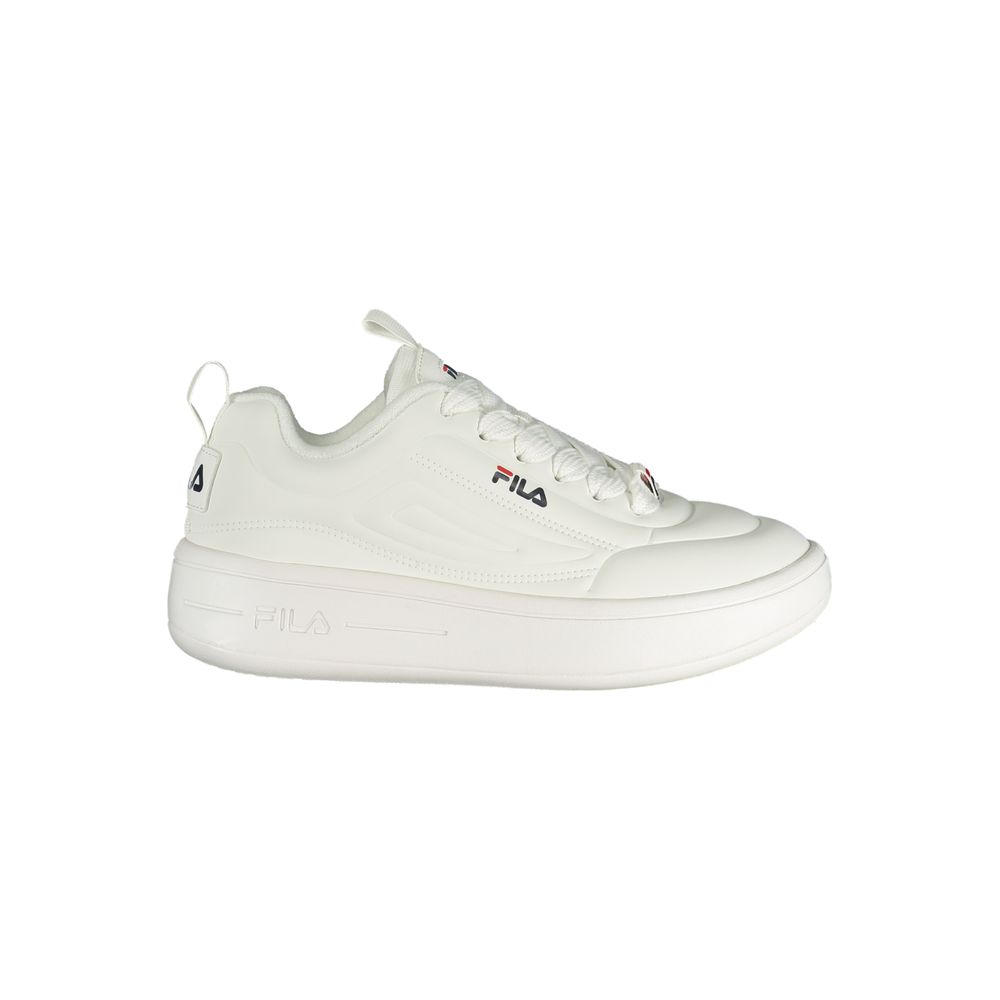 Fila Bianco polyurethane women’s sneaker with white design, lace-up closure, and cushioned sole for comfortable everyday wear.