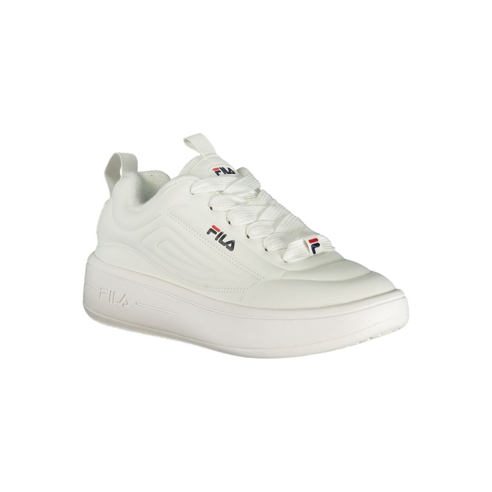 Fila Bianco women's polyurethane sneaker with white design, featuring a sporty profile and casual comfort.
