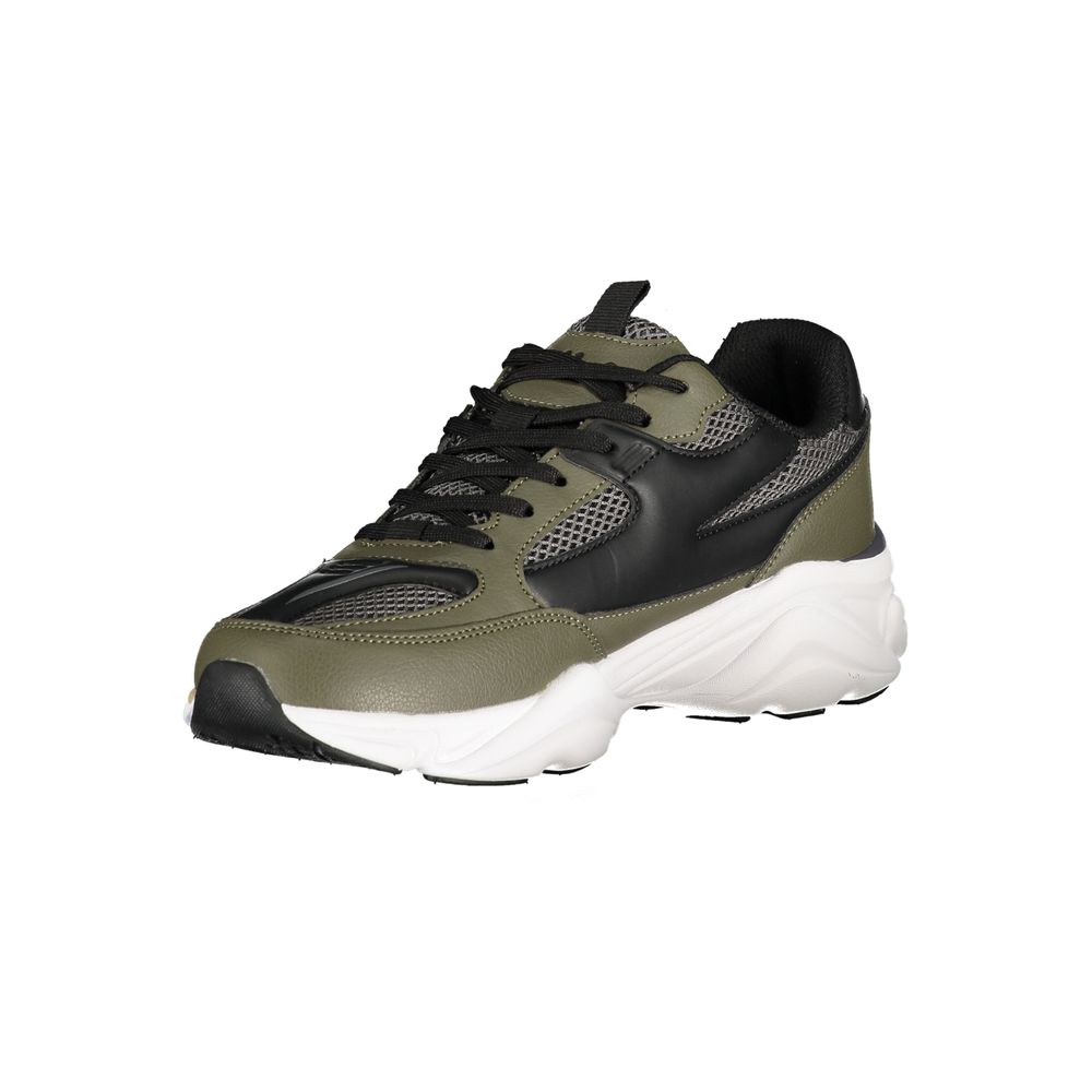Fila Verde men's polyurethane sneaker with green and white accents, lightweight design, and casual athletic style.