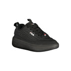 Fila black polyurethane women's sneaker with sleek design, featuring cushioned sole and sporty style for active wear.