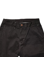 Sun68 Dark Brown Cotton Stretch Straight Mid Waist Trouser Pants