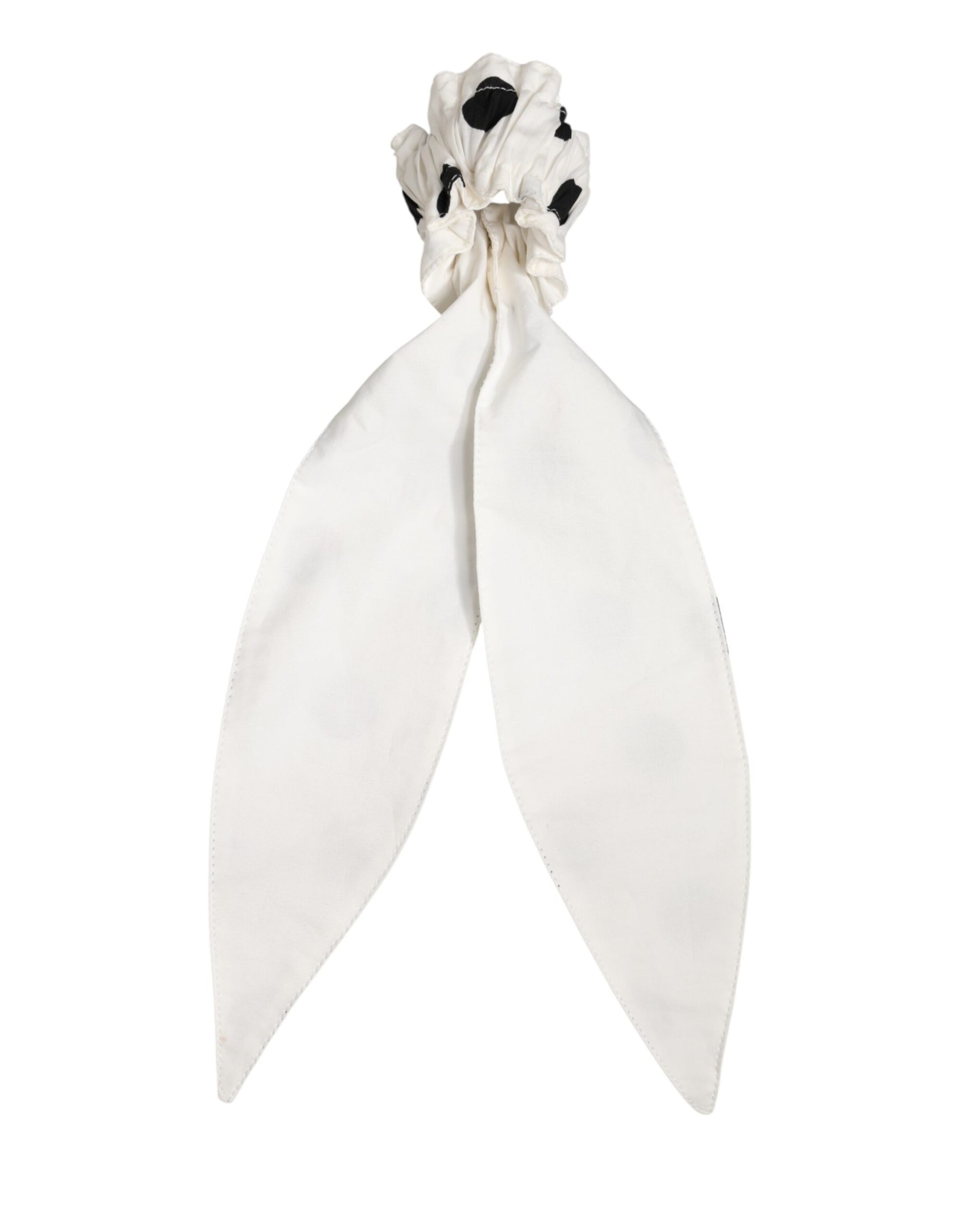 Dolce & Gabbana Scrunchie White Cotton Polka Dot Scarf Tie Accessory Hair Dolce & Gabbana