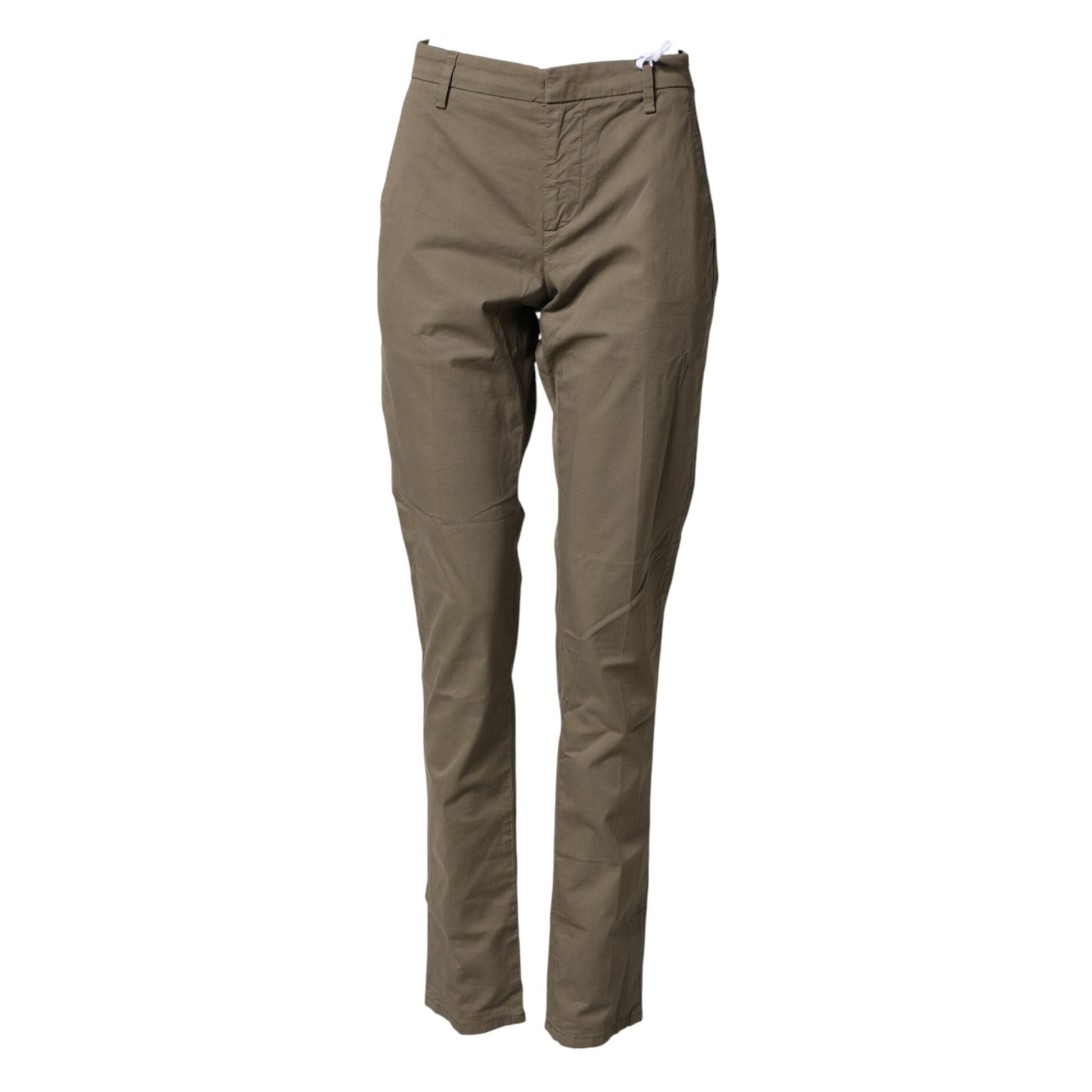 Dondup Beige Cotton Stretch Straight Chino Men Trouser Pants Dondup
