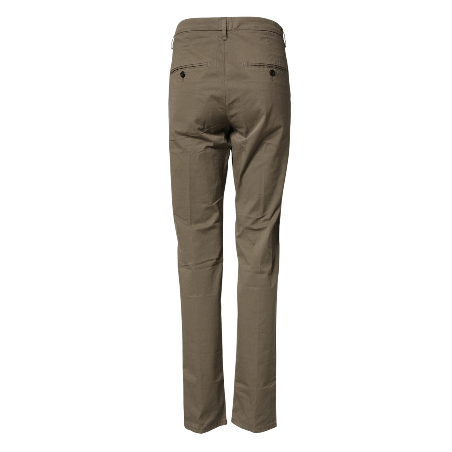 Dondup Beige Cotton Stretch Straight Chino Men Trouser Pants Dondup