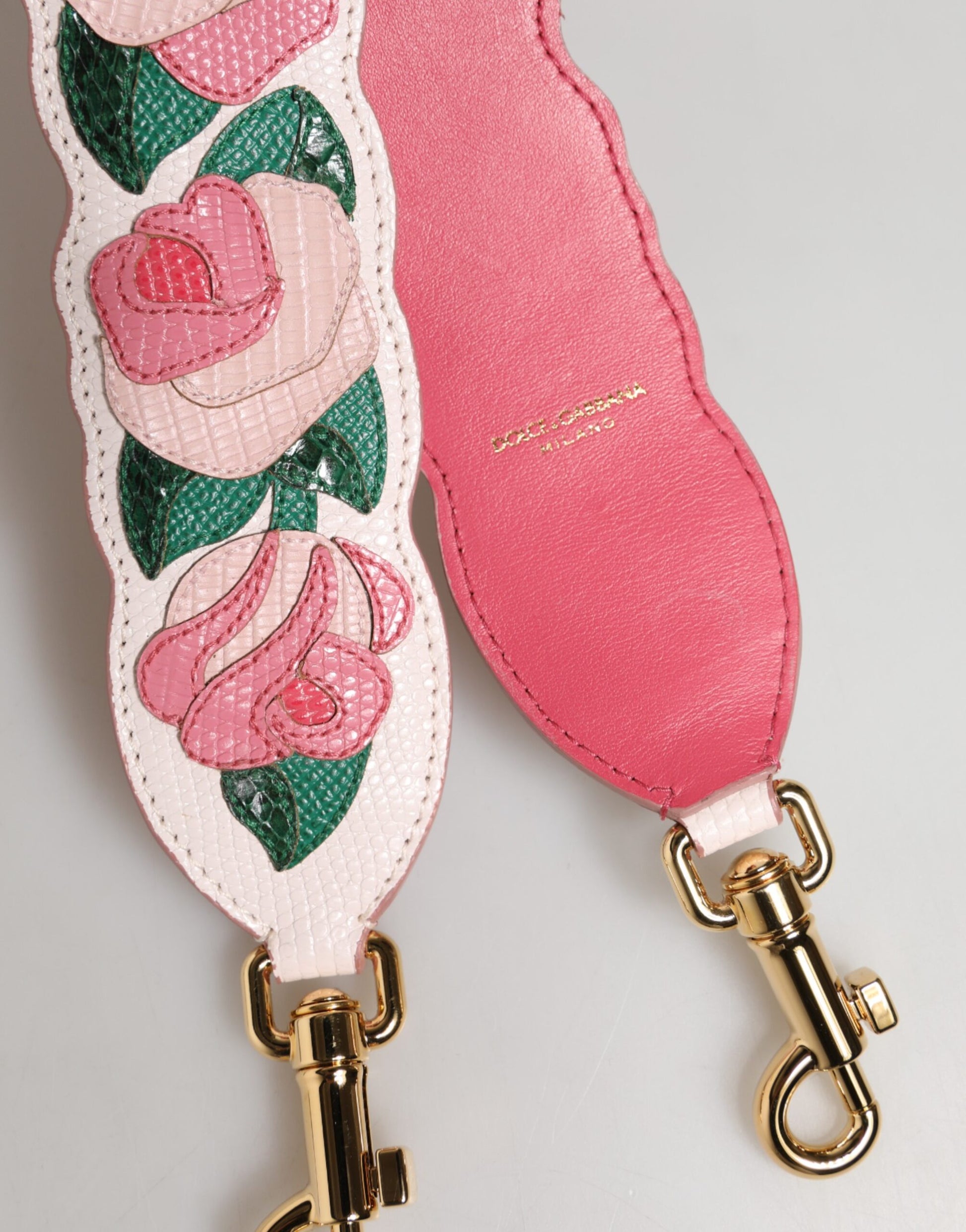 Dolce & Gabbana Strap White Floral Calf Leather Bag Accessory Shoulder Dolce & Gabbana