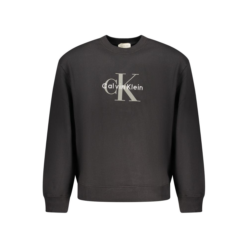 Black Calvin Klein men's cotton sweatshirt with a classic crewneck and subtle logo detail.