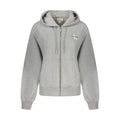 Calvin Klein Grigio cotton women's hoodie with a relaxed fit and hood, featuring the brand logo on the front.