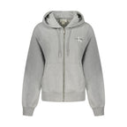 Calvin Klein Grigio cotton women's hoodie with a relaxed fit and hood, featuring the brand logo on the front.