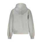 Calvin Klein Grigio cotton women's hoodie with hood, long sleeves, and front pocket, casual and comfortable apparel.