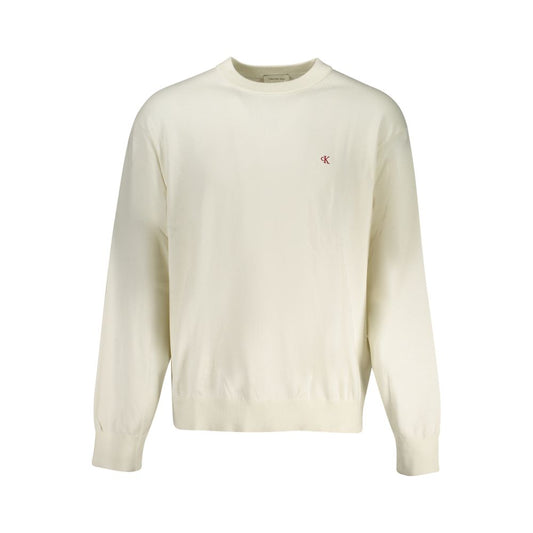 Calvin Klein White Cotton Men Sweater Calvin Klein