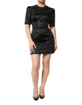 Dolce & Gabbana Black Embellished Short Sleeve Sheath Dress - Eljoys Fashion 