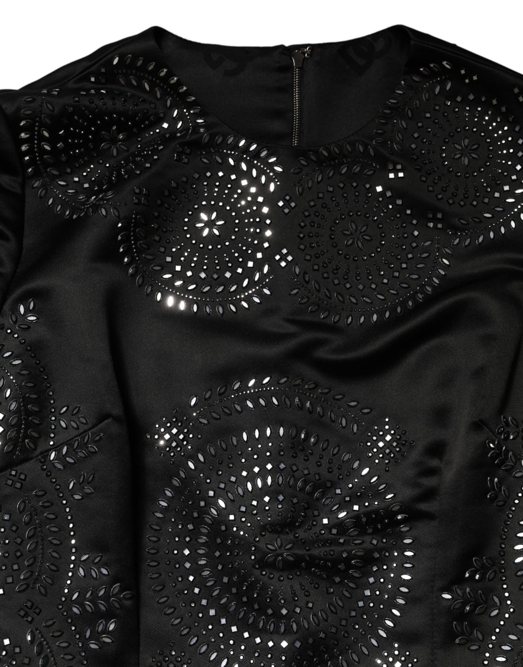 Dolce & Gabbana Black Embellished Short Sleeve Sheath Dress - Eljoys Fashion 