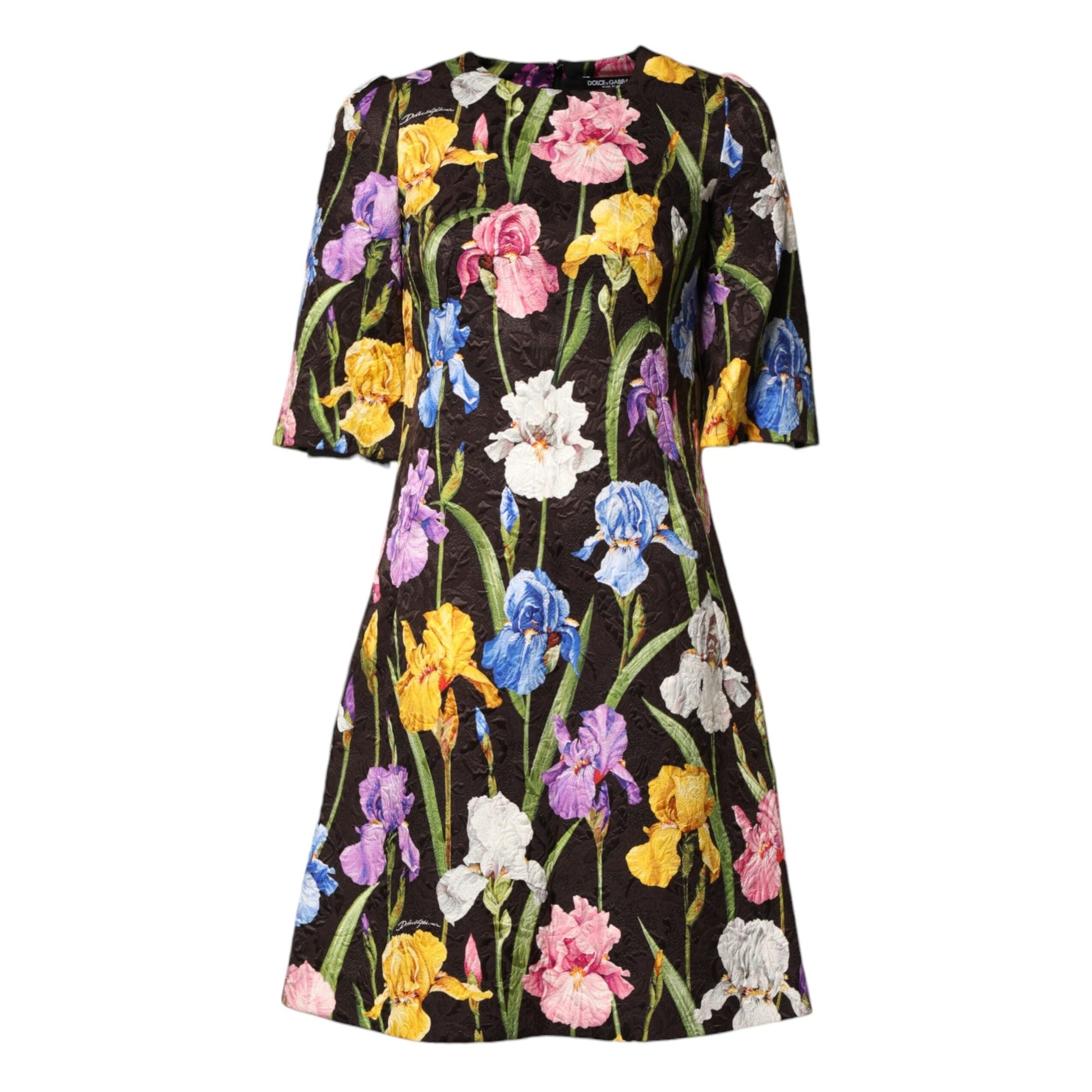 Dolce & Gabbana Black Floral Brocade A-line Mini Dress Dolce & Gabbana
