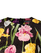 Dolce & Gabbana Black Floral Brocade A-line Mini Dress - Eljoys Fashion 