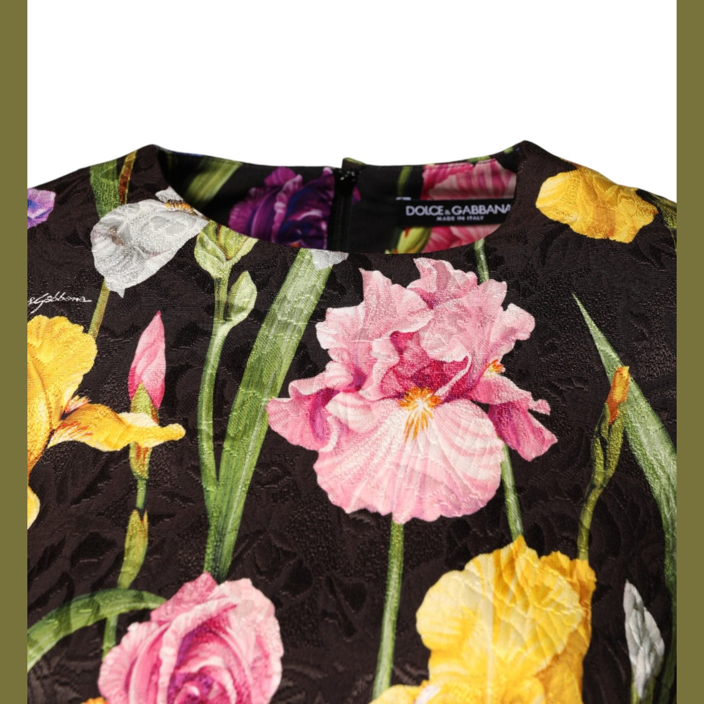 Dolce & Gabbana Black Floral Brocade A-line Mini Dress Dolce & Gabbana