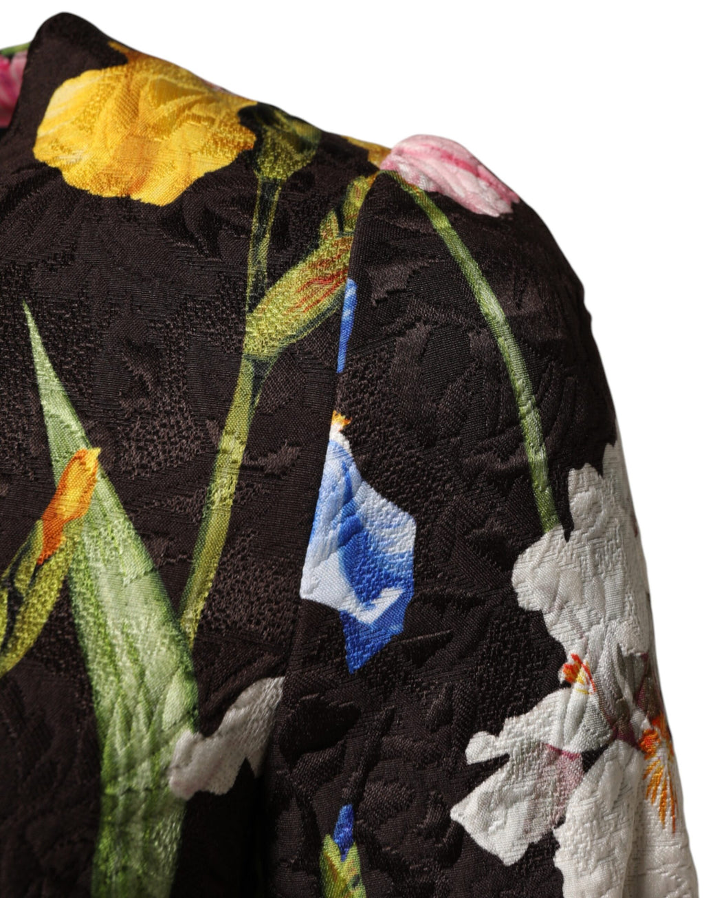 Dolce & Gabbana Black Floral Brocade A-line Mini Dress - Eljoys Fashion 