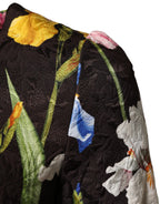 Dolce & Gabbana Black Floral Brocade A-line Mini Dress - Eljoys Fashion 