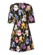 Dolce & Gabbana Black Floral Brocade A-line Mini Dress - Eljoys Fashion 