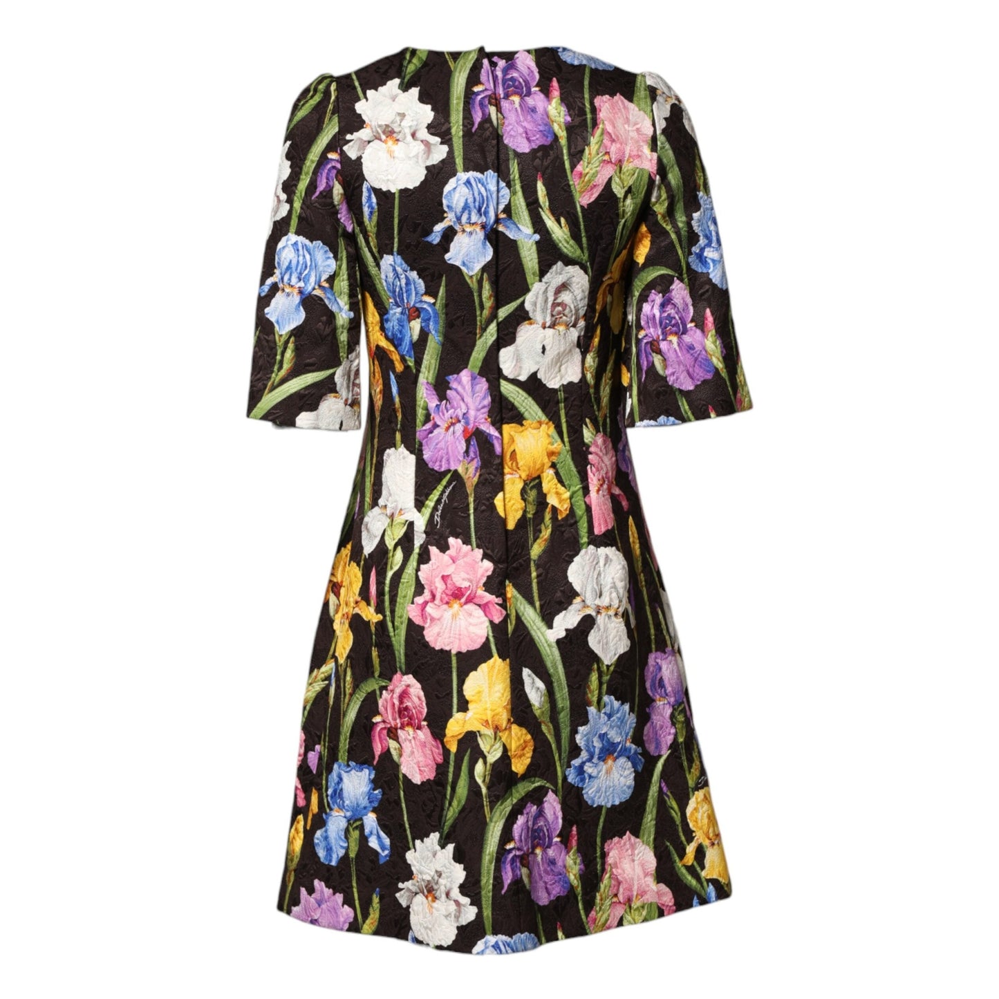 Dolce & Gabbana Black Floral Brocade A-line Mini Dress Dolce & Gabbana