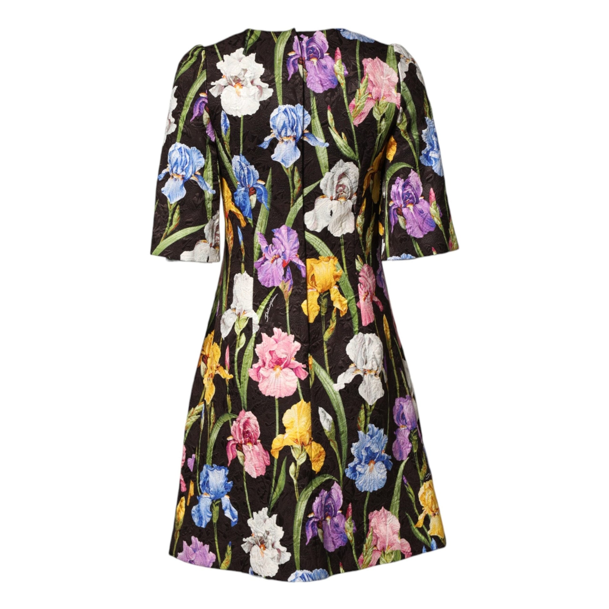 Dolce & Gabbana Black Floral Brocade A-line Mini Dress Dolce & Gabbana
