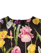 Dolce & Gabbana Black Floral Brocade A-line Mini Dress - Eljoys Fashion 