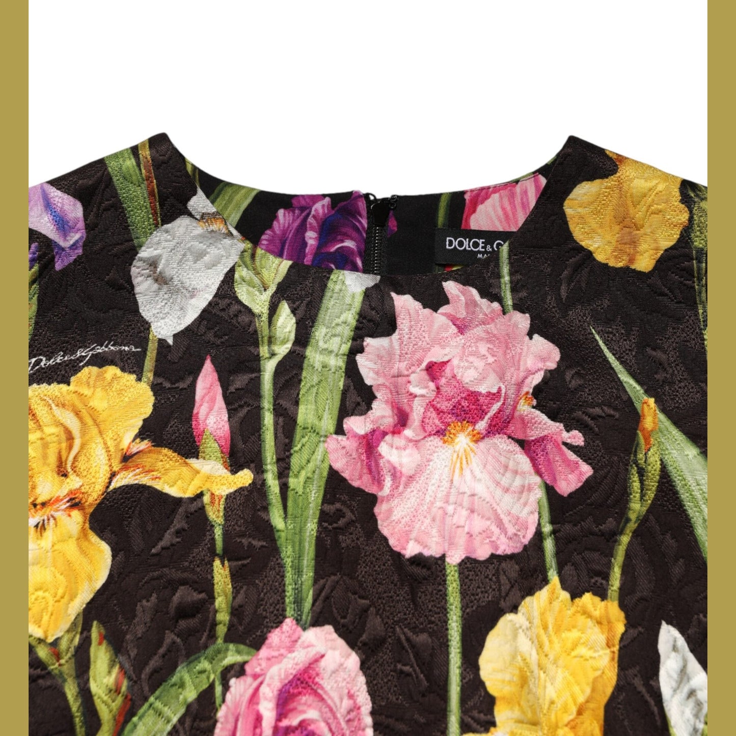 Dolce & Gabbana Black Floral Brocade A-line Mini Dress Dolce & Gabbana