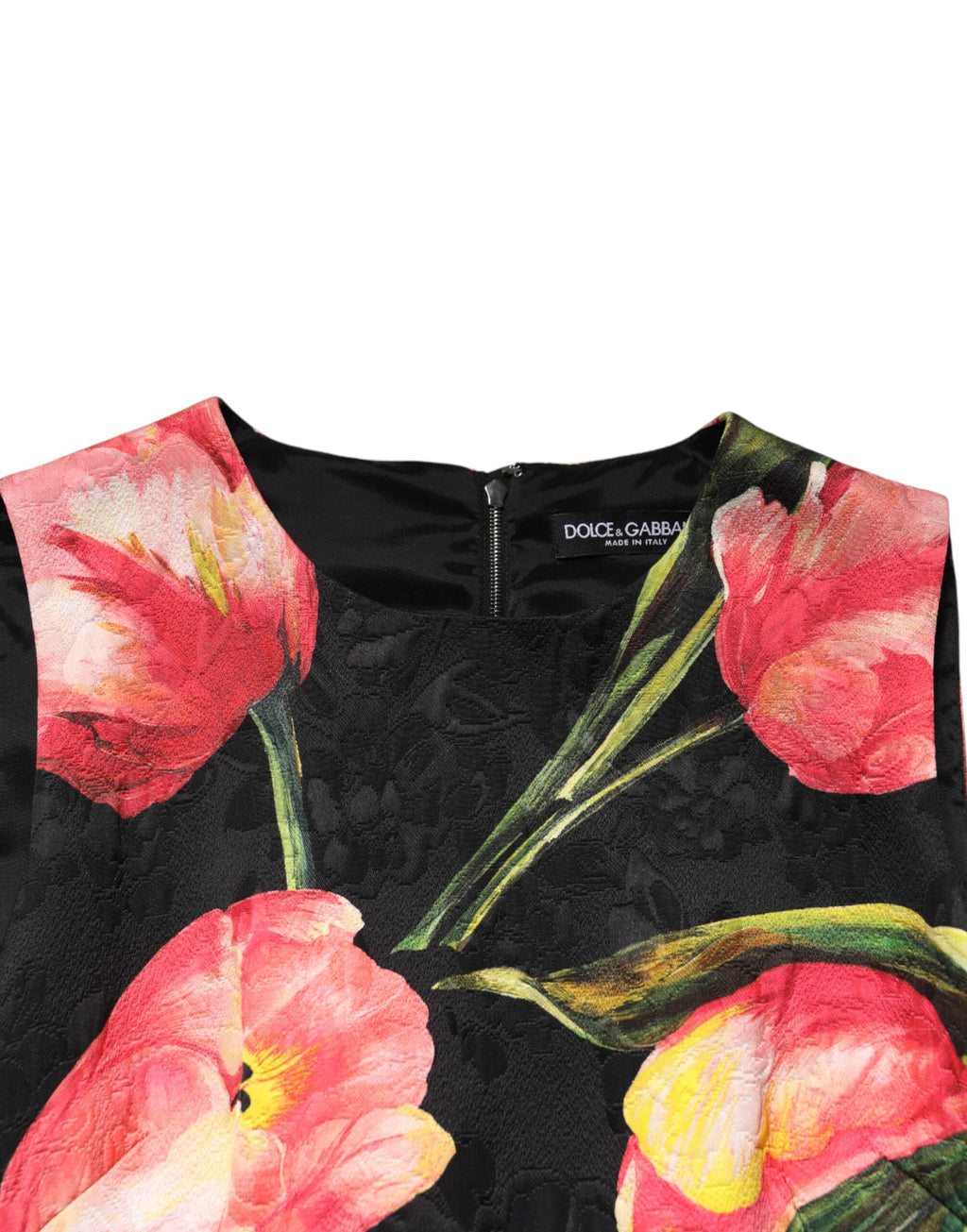 Dolce & Gabbana Black Floral Print Viscose A-line Mini  Dress - Eljoys Fashion 