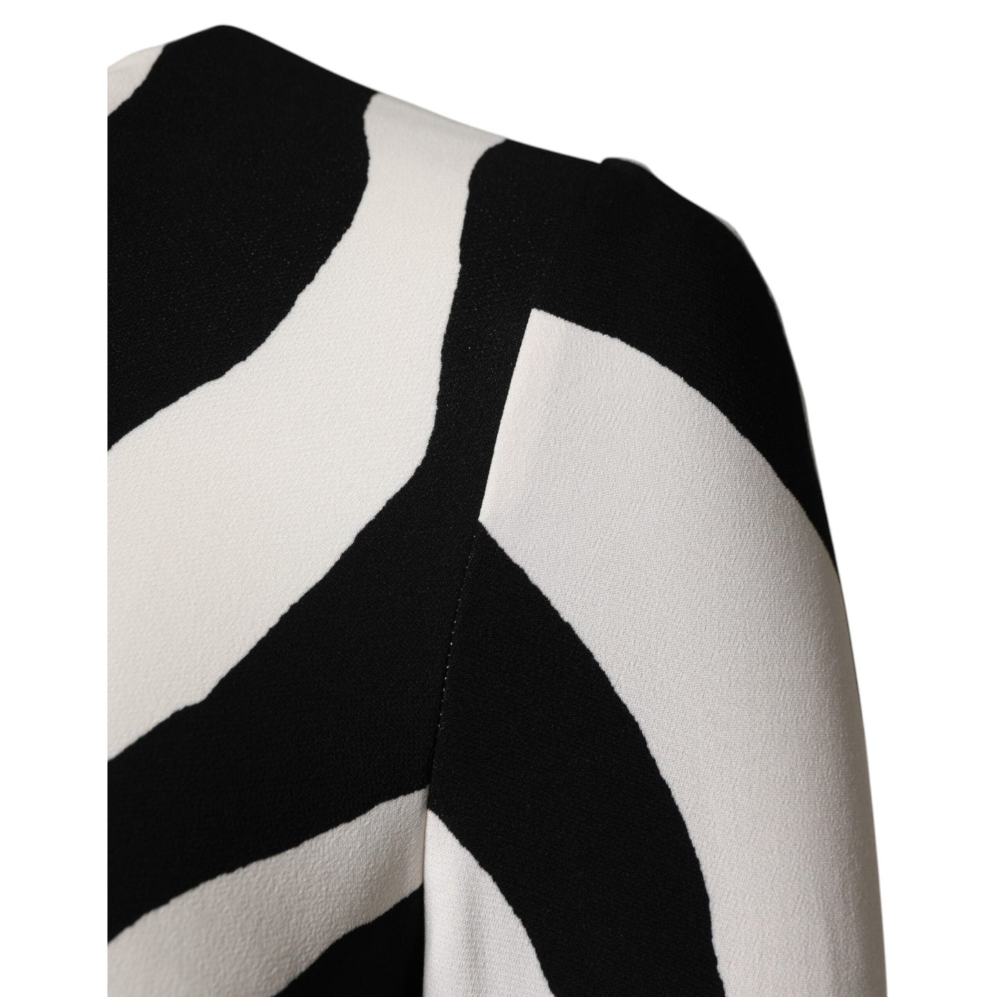 Dolce & Gabbana Black White Zebra Viscose Sheath Midi Dress Dolce & Gabbana