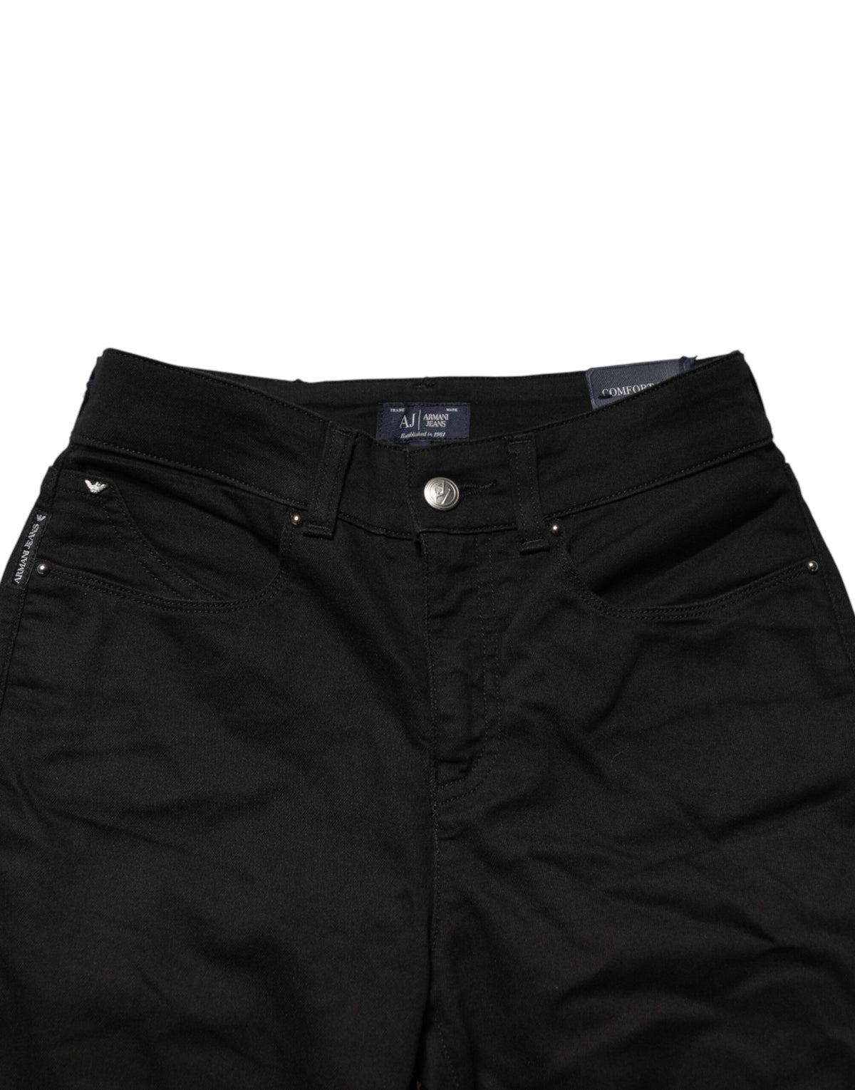 Armani Jeans Black Mid Waist Cotton Stretch Skinny Denim Jeans - Eljoys Fashion 