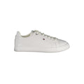 Tommy Hilfiger Bianco Uomo sneaker made of polyurethane with white design and Tommy Hilfiger branding.