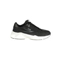Black Fila polyurethane men's sneaker with sleek design and sporty style, featuring cushioned sole and modern athletic look.