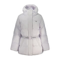Calvin Klein Viola nylon women's jacket in black, featuring a sleek design with a front zipper and adjustable hood.