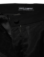 Dolce & Gabbana Black High Waist Tulle Wool Trouser Pants - Eljoys Fashion 