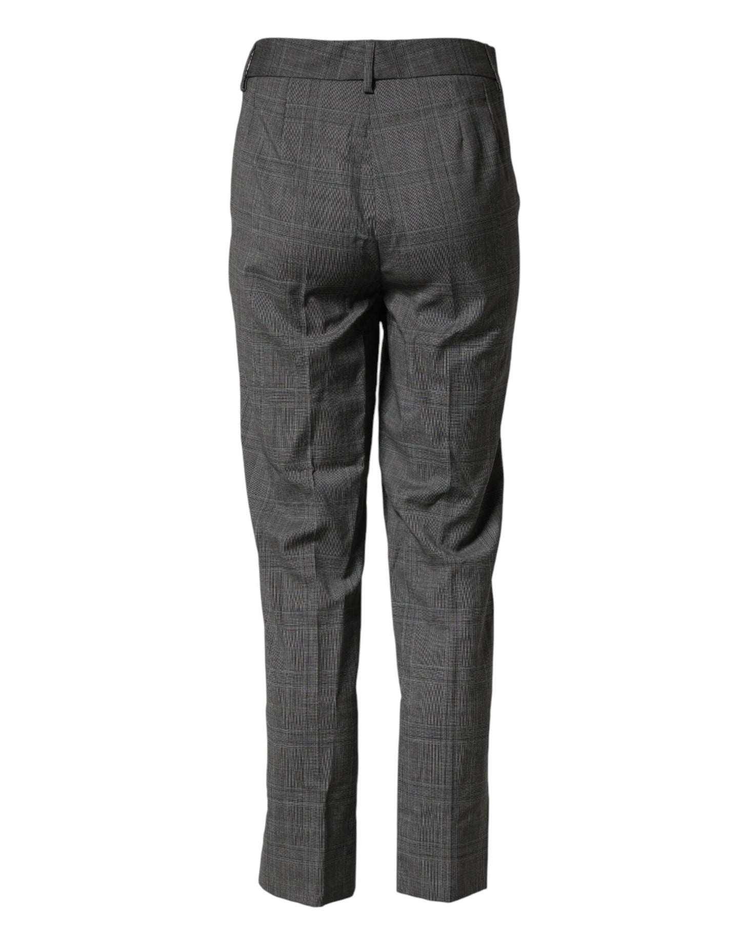 Dolce & Gabbana Dark Gray Check Tartan VirginWool Dress Pants Dolce & Gabbana