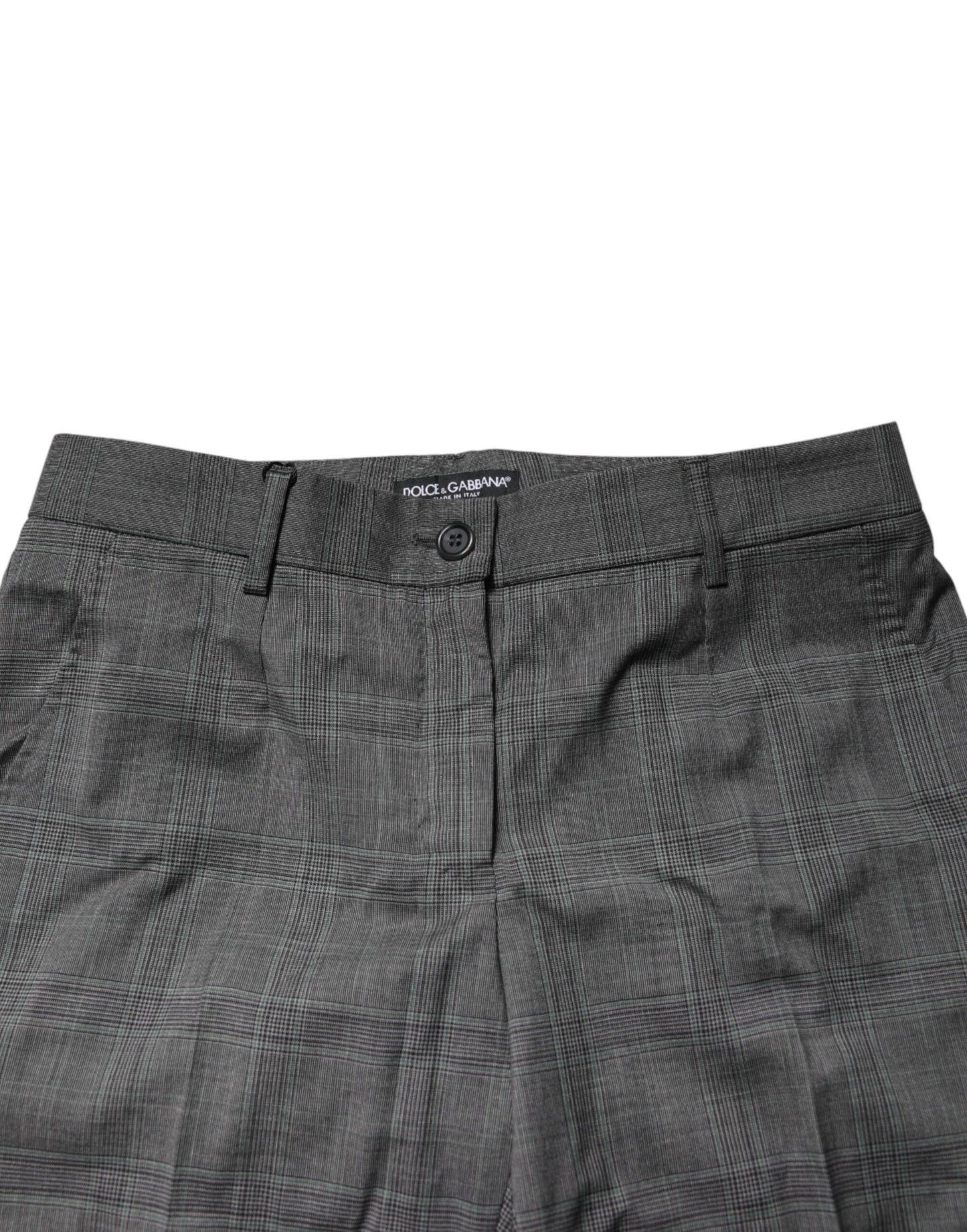 Dolce & Gabbana Dark Gray Check Tartan VirginWool Dress Pants Dolce & Gabbana
