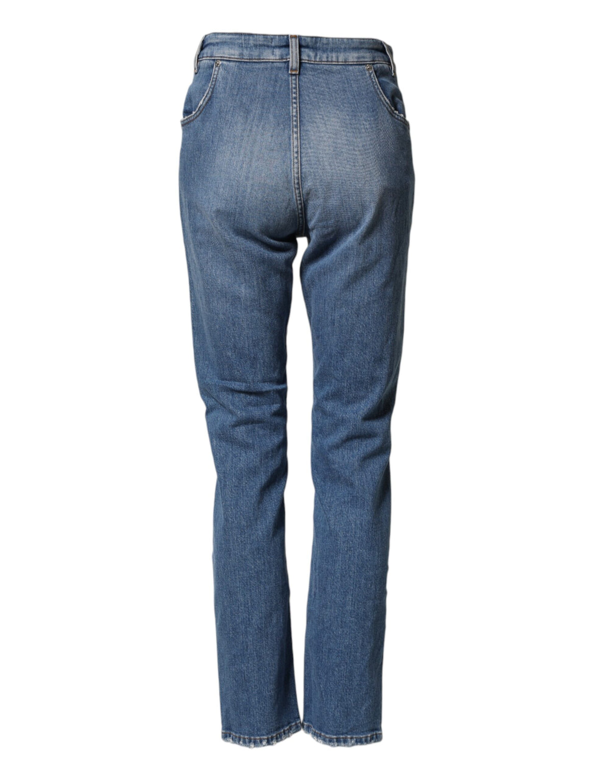 Dolce & Gabbana Blue Distressed Washed Cotton Denim Jeans - Eljoys Fashion 
