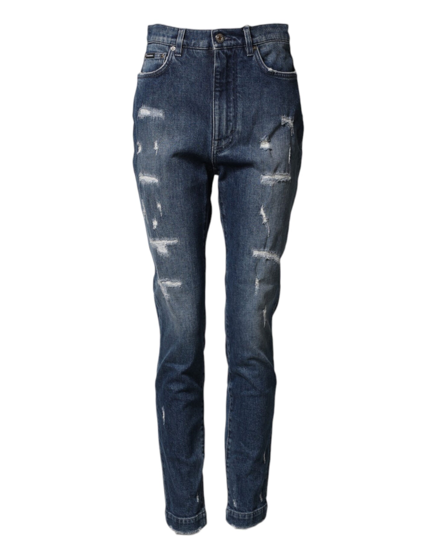 Dolce & Gabbana Blue Distressed Washed Logo GRACE Denim Jeans Dolce & Gabbana