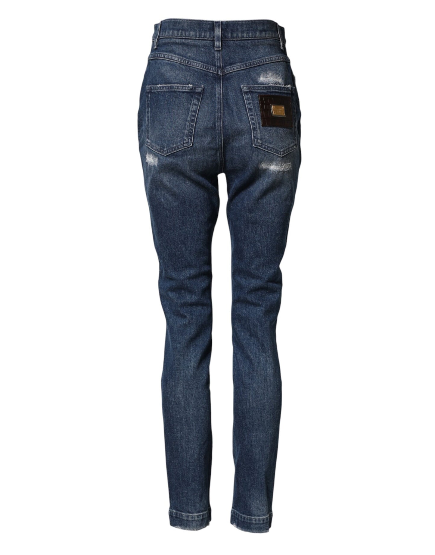 Dolce & Gabbana Blue Distressed Washed Logo GRACE Denim Jeans Dolce & Gabbana