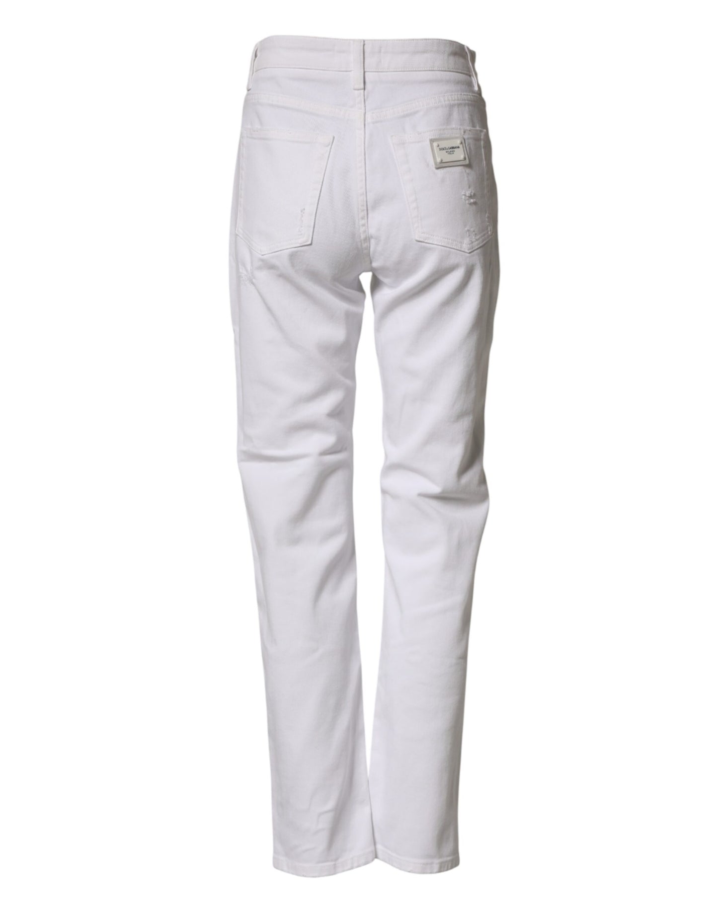 Dolce & Gabbana White Distressed Cotton BOYFRIEND Denim Jeans Dolce & Gabbana
