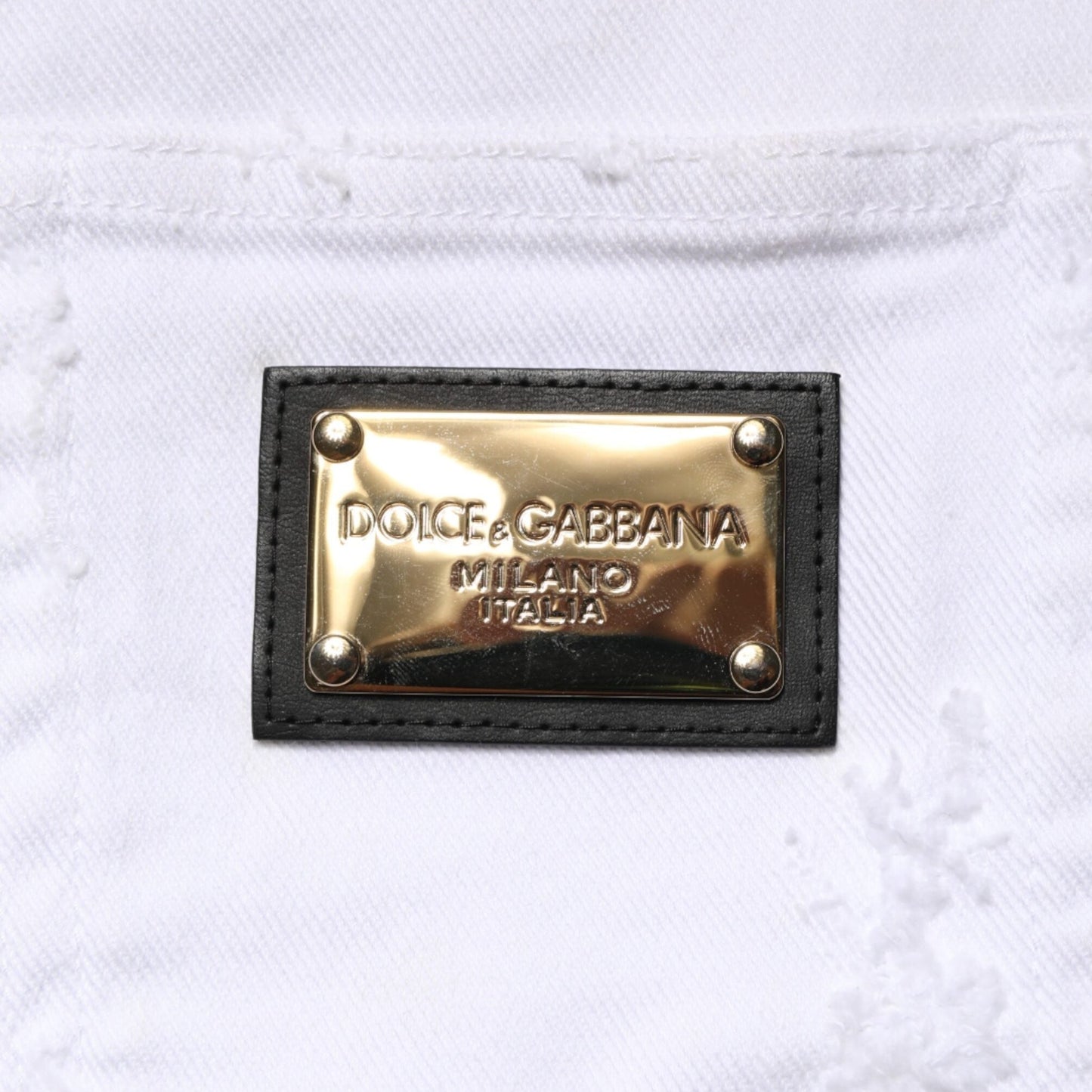 Dolce & Gabbana White Distressed High Waist Denim Jeans Dolce & Gabbana