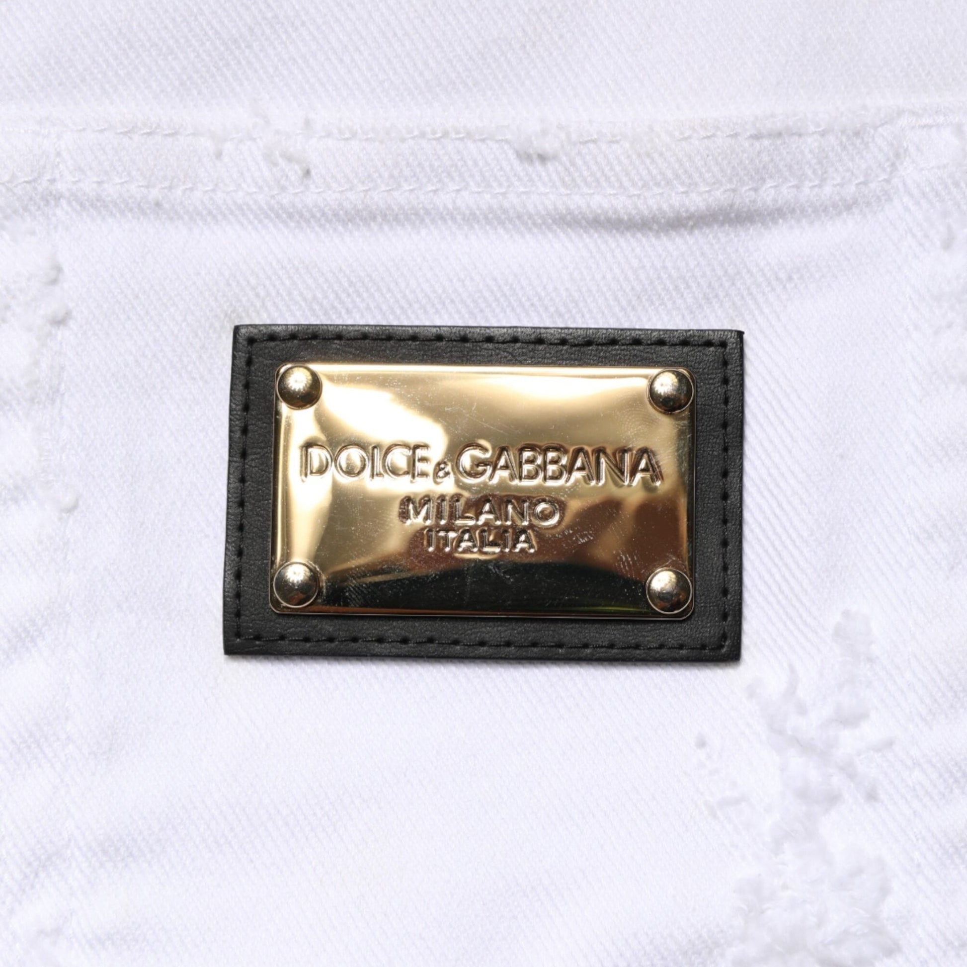 Dolce & Gabbana White Distressed High Waist Denim Jeans Dolce & Gabbana
