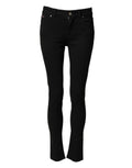 Dolce & Gabbana Black Cotton Skinny Mid Waist Denim Jeans - Eljoys Fashion 