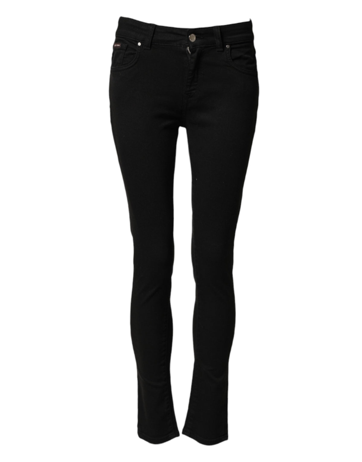 Dolce & Gabbana Black Cotton Skinny Mid Waist Denim Jeans - Eljoys Fashion 