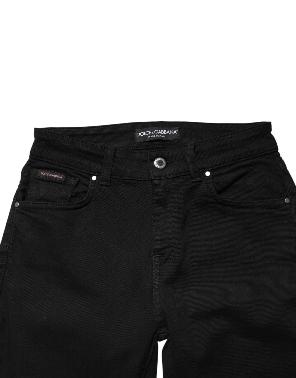 Dolce & Gabbana Black Cotton Skinny Mid Waist Denim Jeans - Eljoys Fashion 