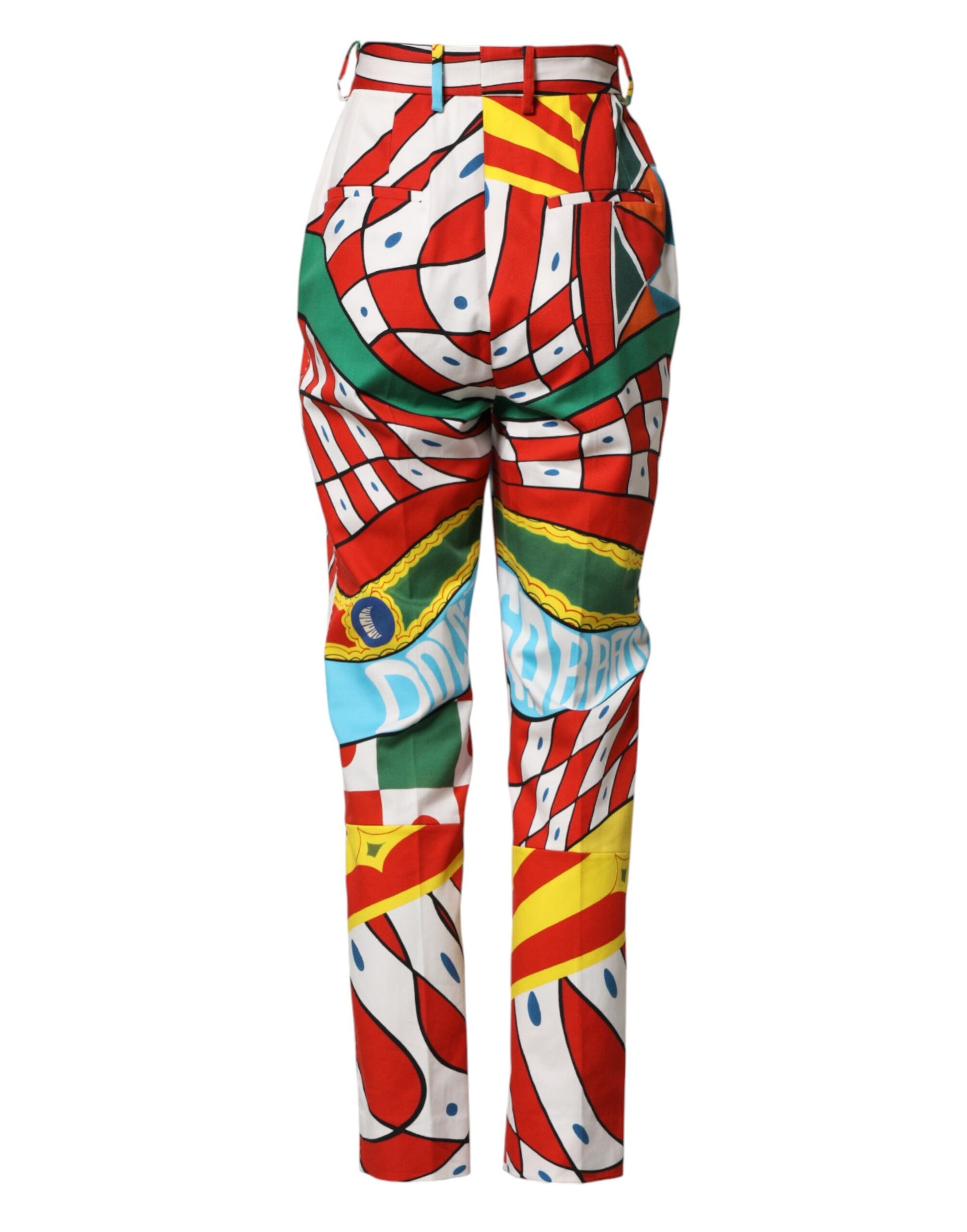 Dolce & Gabbana Multicolor Geometric Pattern Straight Pants Dolce & Gabbana