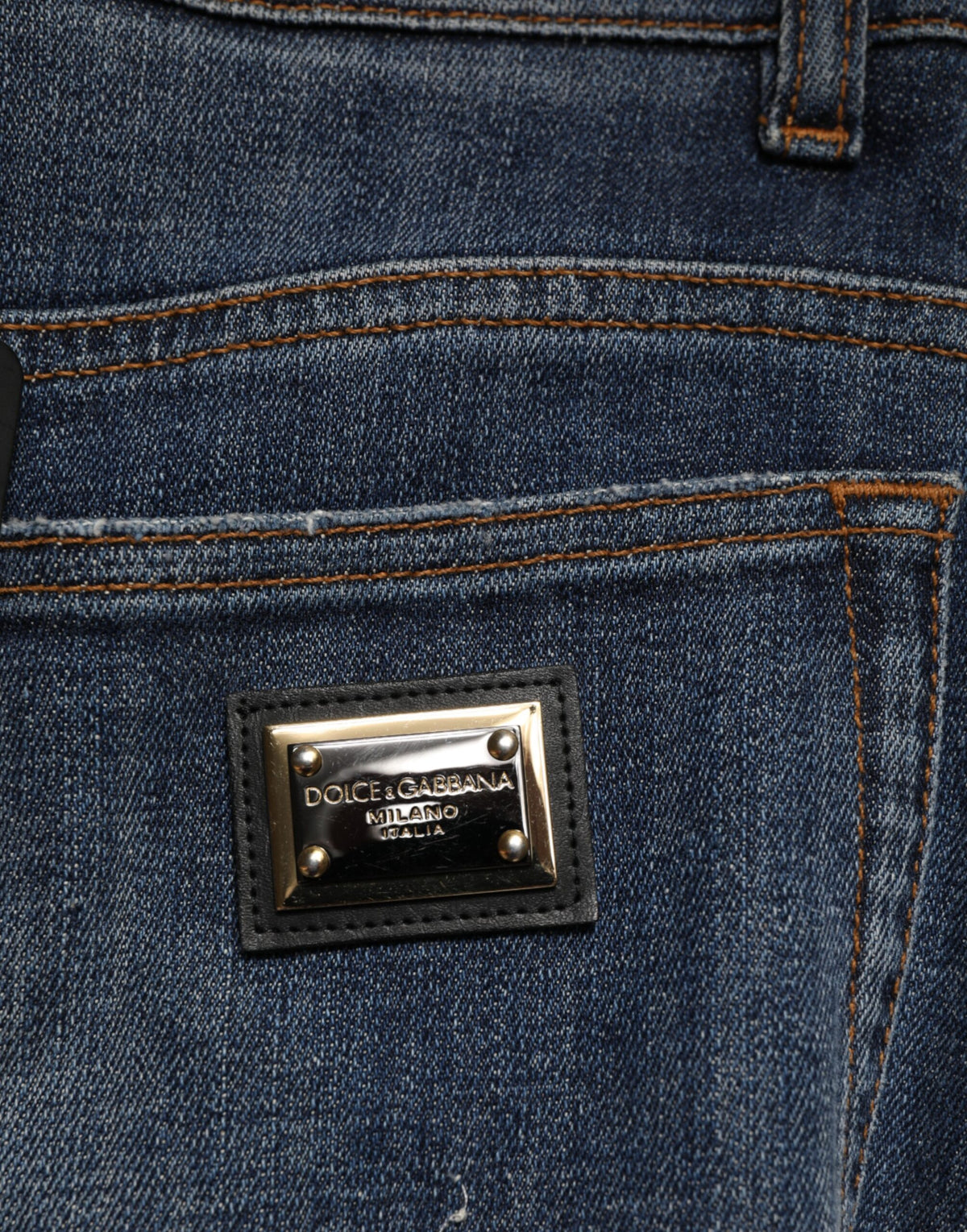 Dolce & Gabbana Blue Cotton Rhinestone Embellish Denim Jeans - Eljoys Fashion 
