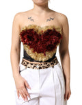 Dolce & Gabbana Black Gold Heart Bustier Corset Tinsel Top - Eljoys Fashion 