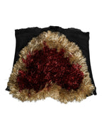 Dolce & Gabbana Black Gold Heart Bustier Corset Tinsel Top - Eljoys Fashion 