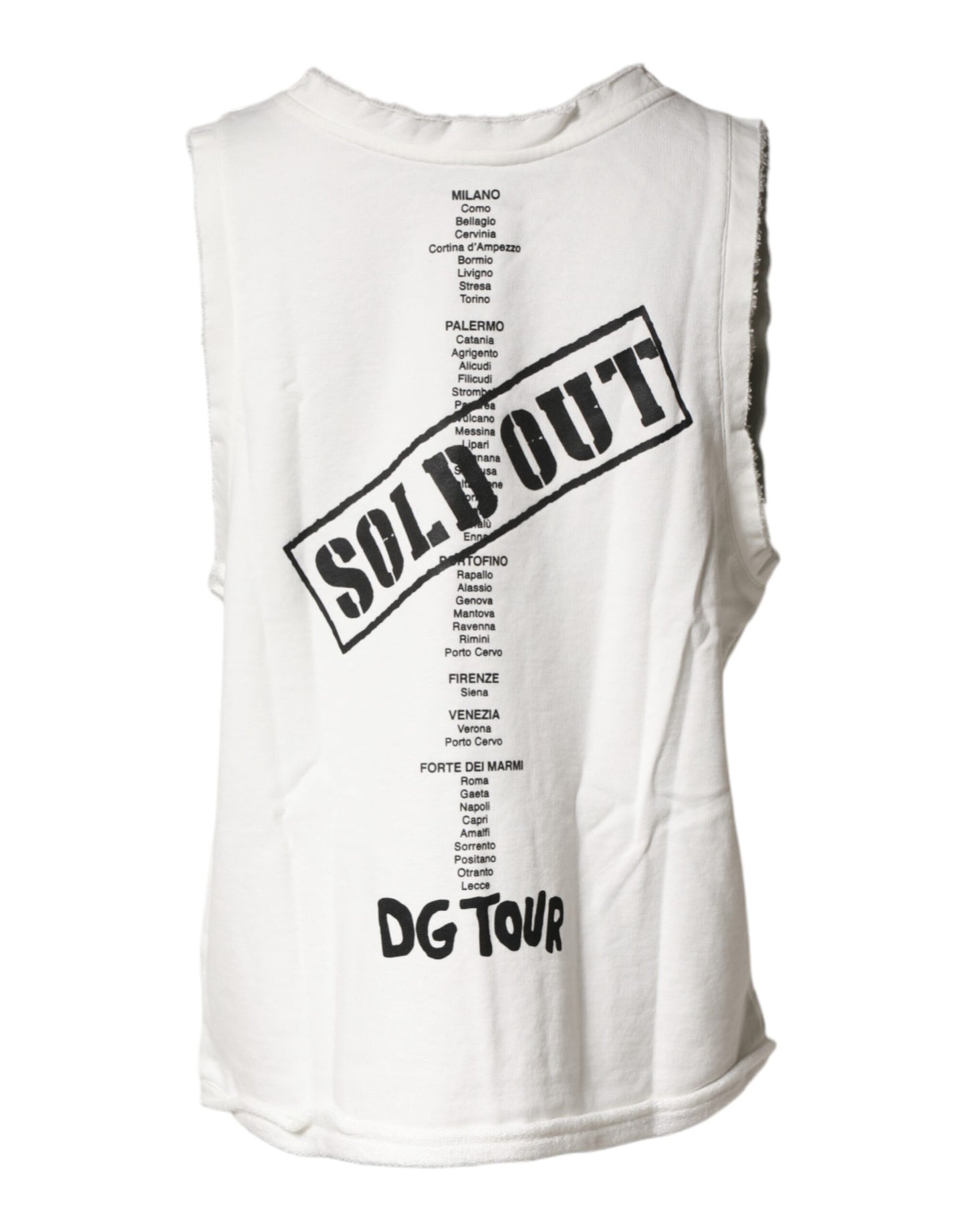 Dolce & Gabbana White Graphic CrewNeck Sleeveless Tank T-shirt Dolce & Gabbana